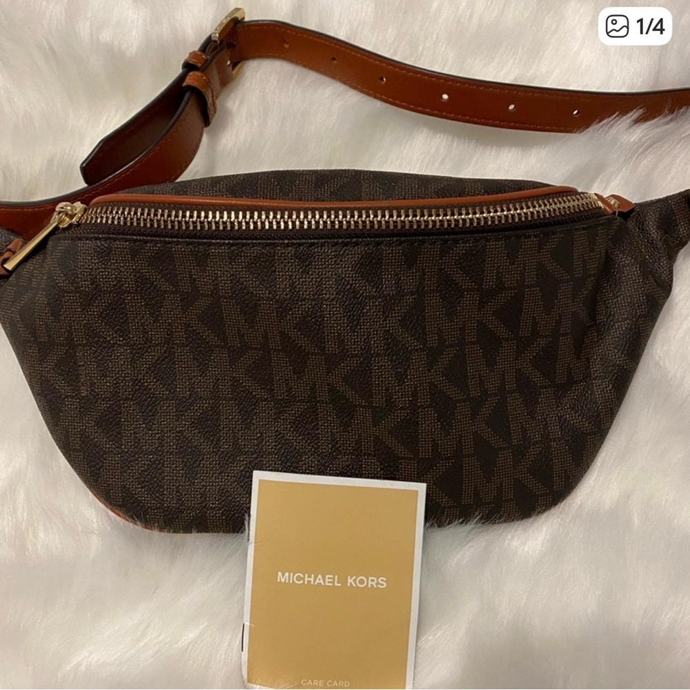 Michael Kors Dark Brown Logo Belt Bag